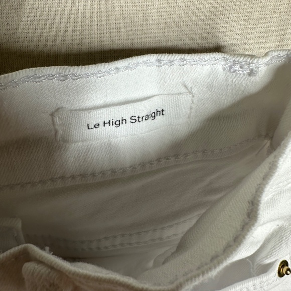 Frame Le High Straight Blanc Denim Jeans Women's Size 24 White - Picture 5 of 8